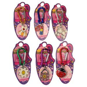 Diva Back Pack Pals Lot 50 Hand Painted Charms Poodle Ladybug Flower Purse Dress